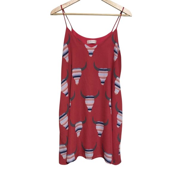 VTG‎ Altar’d State Dress A-Line Longhorn Rainbow Skull Print Sz M USA Sleeveless - Picture 4 of 16